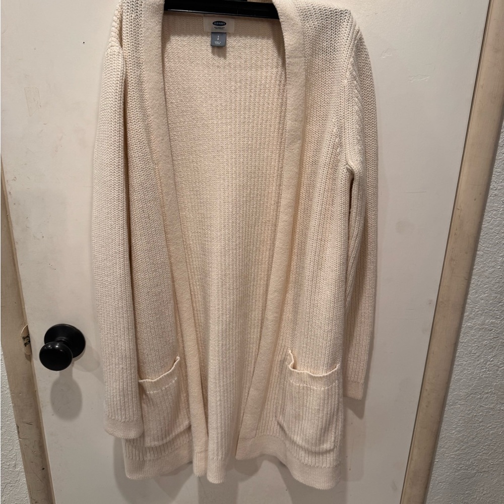 Old Navy Cream Open-Front Cardigan